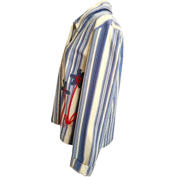 Vintage Sag Harbor Sport Denim Chambray Stripes button up Small - Picture 2 of 12